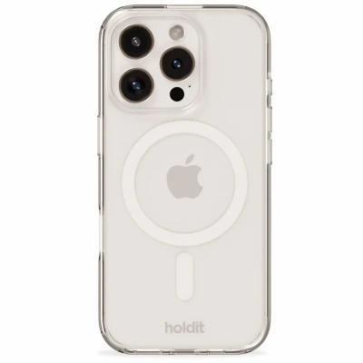 Afbeelding van Apple iPhone 16 Pro MagSafe Hoesje Gerecycled kunststof Holdit Hardcase/Backcover Wit Telefoonhoesje
