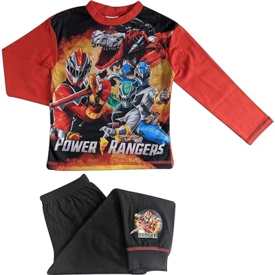 Afbeelding van Power Rangers pyjama rood met zwart Powerrangers pyama maat 122/128