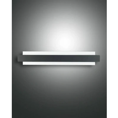 Afbeelding van Fabas Luce LED wandlamp Regolo met metalen front zwart