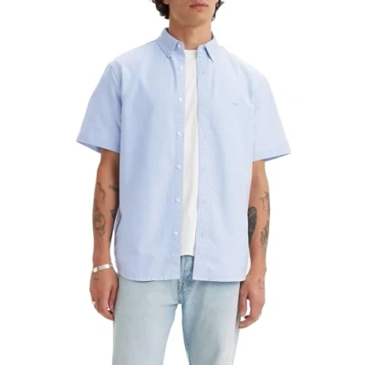 Afbeelding van Levi&#039;s heren Regular fit overshirt met logo in de kleur Lichtblauw, maat: XL