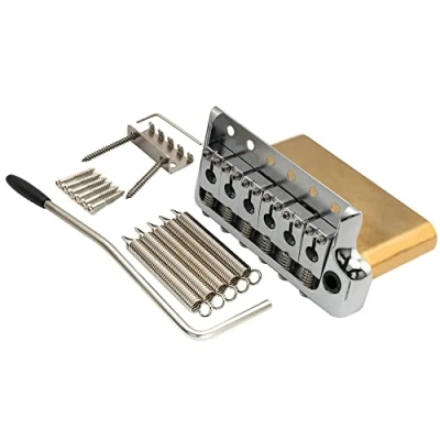 Afbeelding van Musiclily Ultra 52,5 mm Massief Messing 6 Schroeven PRS stijl Tremolo Brug Mes Rand voor Strat Elektrische Gitaar, Chroom