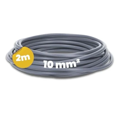 Afbeelding van Kalitec 2 meter H07V K 10 mm² grijze bedradingskabel, flexibele aderkabel, strengen mm², bedrading fijne draden, enkele kabel, meterkast, kabel eendraads voor schakelkast, schakeldraad