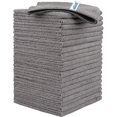 Afbeelding van HOMEXCEL Microvezel reinigingsdoeken, 24 stuks schoonmaakdoeken voor keuken, pluisvrij, krasbestendig, zeer absorberende en herbruikbare reinigingsdoeken huis, raam glas, auto&#039;s, 11,5 x