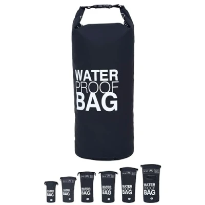 Afbeelding van DonDon waterdichte outdoor dry bag zak droge met riemen bescherming tegen water voor uw waardevolle spullen en voorwerpen zwart 30 liter