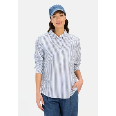 Afbeelding van camel active Gestreepte blouse gemaakt van katoen Maat womenswear XS Lichtblauw