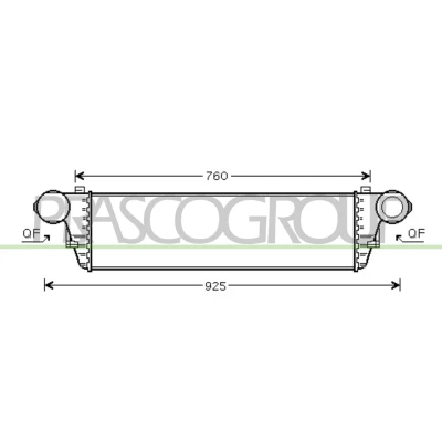 Afbeelding van PRASCO ME026N002 Intercooler met snelkoppelingen