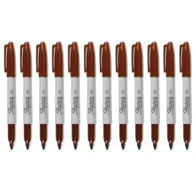 Afbeelding van Sharpie Fine Point Permanente Marker Pen Bruin 12 Pack