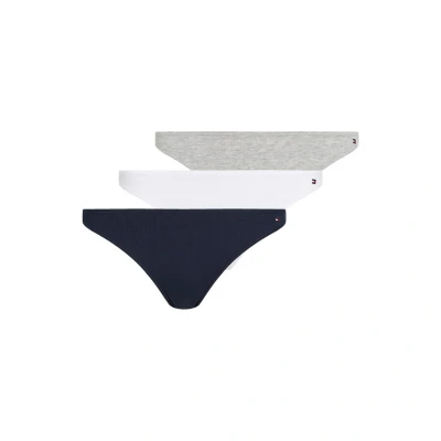 Afbeelding van Tommy Hilfiger 3PACK Slip, Dames, Maat: Large, Lt grey htr navy rib white