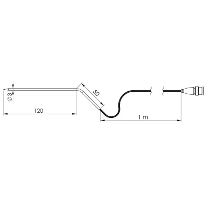 Afbeelding van Greisinger GF3T E3 B BNC Insteeksensor 70 tot +400 C Sensortype Pt1000