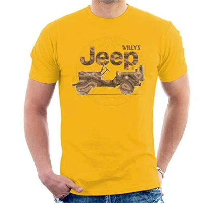Afbeelding van Jeep Willys MA Star T shirt voor heren, Goud, XL
