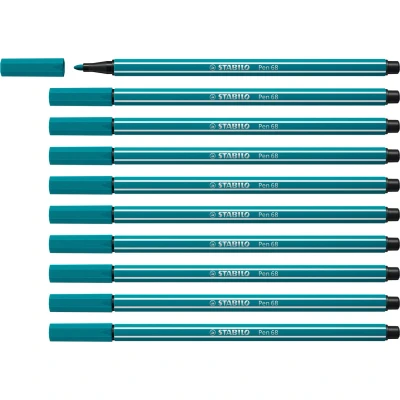 Afbeelding van STABILO Pen 68 Premium Viltstift Turquoise Blauw Doos 10 stuks