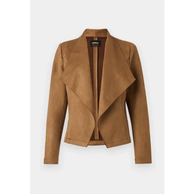 Afbeelding van ONLY Onljoline Drapy Jacket Imitatieleren jas, Dames, Maat: XS, Cognac