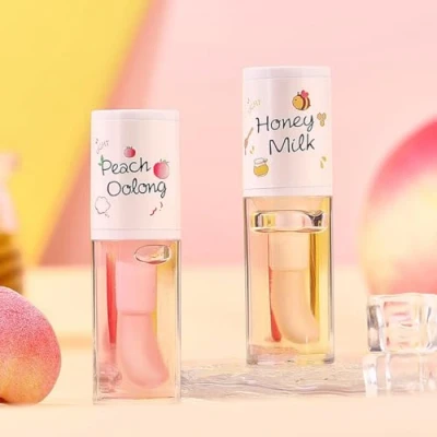 Afbeelding van Pakivs 2 delige opvullende lippenolieset, vochtinbrengende lipgloss, perzikhoning, lippenolie, langdurige lippenbalsem voor het lichter maken van liplijnen