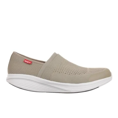 Afbeelding van MBT Niwai Slip on sportschoenen voor dames, zonder veters, anatomisch gevormd, comfortabel, fysiologische schoenen comfort en stabiliteit met gebogen zool, modieuze sneakers., Taupe, 39 EU