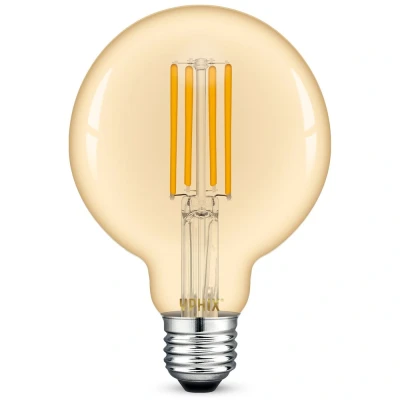 Afbeelding van Yphix E27 Led Filament Lamp Atlas G95 Amber 7w 1800k Dimbaar LEDdirect.nl
