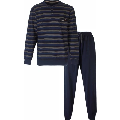 Afbeelding van Paul Hopkins Heren Pyjama Gestreept Indigo Blauw Maat XL