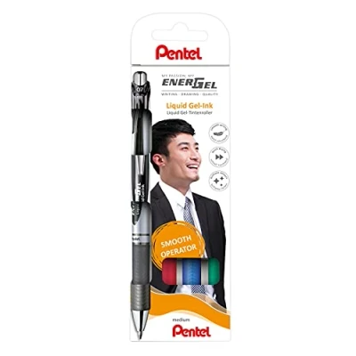 Afbeelding van Gelschrijver Pentel Energel BL77 0.4mm blister à 4 stuks assorti