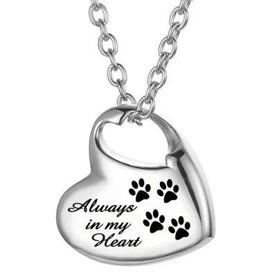 Afbeelding van Fako Bijoux® Ashanger / Assieraad Uitgesneden Hart Pootjes RVS Staal Zilverkleurig