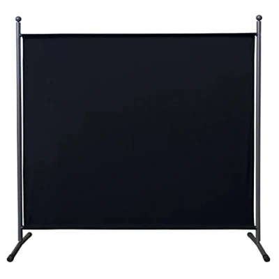 Afbeelding van Paravent 180 x 178 cm, stof, ruimteverdeler, groot, tuin, scheidingswand, balkon, inkijkbescherming, zwart