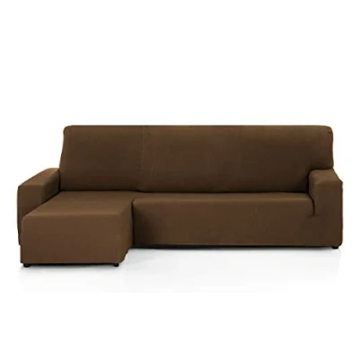 Afbeelding van Martina Home bankovertrek voor chaise longue, model Tânez, modern design, stof, bruin, kort hoekdeel links