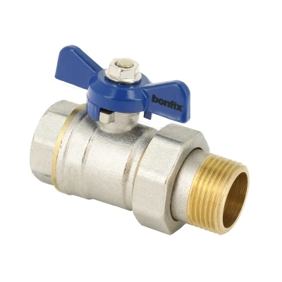 Afbeelding van Bonfix Kogelkraan Blauwe vlindergreep bediening 1/2&quot;x1/2&quot;