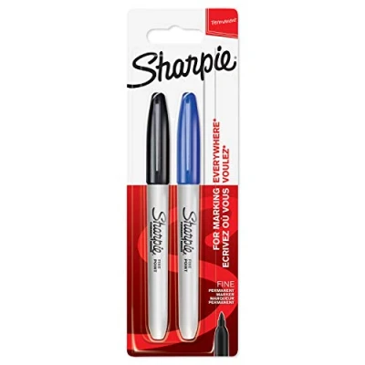 Afbeelding van Sharpie Permanentmarker 2 Stuk zwart/blauw