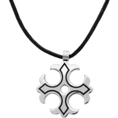 Afbeelding van Behave Zwarte ketting van touw met zilverkleurige keltische hanger