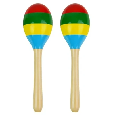 Afbeelding van A Star Houten Meerkleurig Maracas Paar 22cm Shaker Rattle, Percussie Ritme Instrument