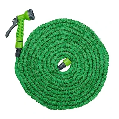 Afbeelding van Kinzo Flexibele Tuinslang 20M Incl. Opzetstuk Sproeikop met 7 Spraystanden Kunststof Groen/Grijs