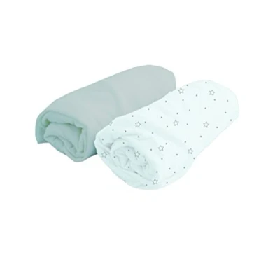 Afbeelding van Domiva Set van 2 Hoeslakens Wit Sterren/Parel 60x120 cm