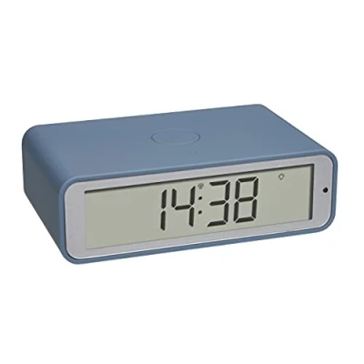 Afbeelding van TFA Dostmann digitale radiogestuurde wekker Twist, 60.2560.06, instelbare tijdzone, 12/24h modus, 180 draaibaar display, modern plat design, blauw, (L) 117 x (B) 71 (H) 37 mm