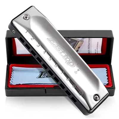Afbeelding van East top Harmonica C, 10 Hole 20 Tone Diatonic Blues mondharmonica T002 Sleutel van C met Case mond orgel voor volwassenen Professionele speler en studenten