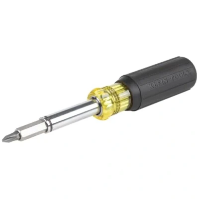 Afbeelding van Klein Tools 32500MAG Magnetische Multi Bit Schroevendraaier/Moer Driver, 11 in 1 Multitool met 8 Bits, 3 Moer Driver Maten, Kussen Grip Handvat