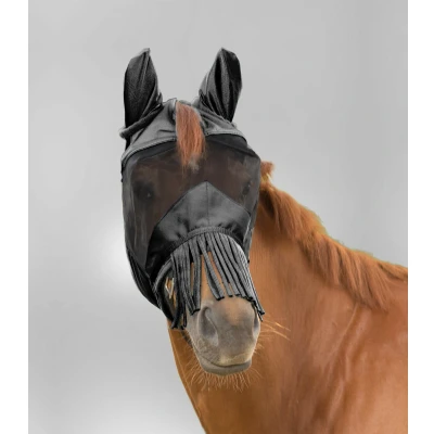 Afbeelding van Waldhausen Vliegenmasker Premium met Oren Zwart Pony