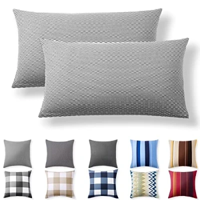 Afbeelding van Alreya set van 2 100% katoen renforcé kussenslopen 40 x 80 cm met YKK ritssluiting hypoallergeen zonder chemische stoffen Grijs diamant