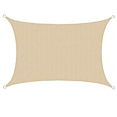 Afbeelding van UV Schaduwzeil 3x5 m HDPE Luifel Rechthoekig Zonwering Zonnezeil Dekzeil Tuin Balkon Beige