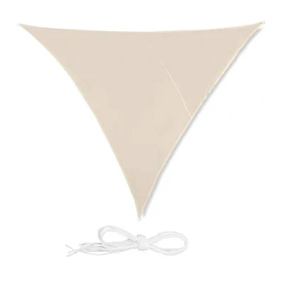 Afbeelding van Relaxdays schaduwdoek driehoek zonnezeil zonneluifel waterafstotend uv bestendig beige 4 x m