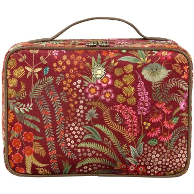 Afbeelding van Pip Studio Casey Beauty Case Querida Velvet Toilettas Rood 27x10x19cm