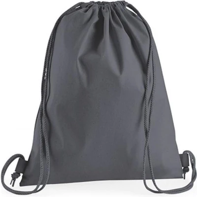 Afbeelding van Westford Mill Uniseks Premie Katoen Gewoon Gymsac (W210) Sport Picknick Rugzak Grafiet grijs