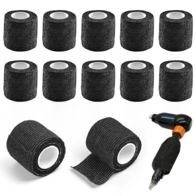 Afbeelding van mizikuu tattoo Handvat afdekking, 12 stuks wegwerp grip tape cover 2 x 5 yards coherente accessoires