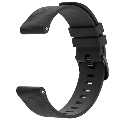 Afbeelding van Siliconen sportbandje met gesp Universeel 22 mm aansluiting Zwart imoshion bandje En TPU (zacht)