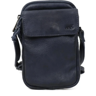 Afbeelding van Bear Design Igor Leren Telefoontasje Donkerblauw