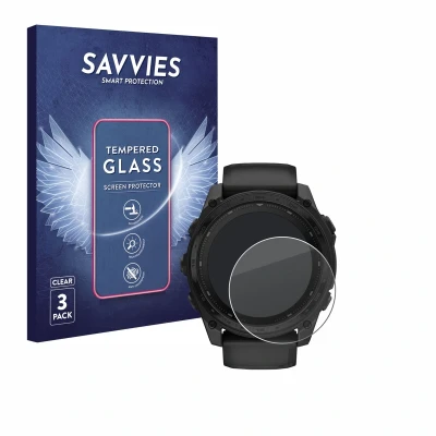 Afbeelding van Savvies Panzerglas Displayschutz 9H Schutzglas Glas Klar Transparent, Smartwatch beschermfolie, Transparant