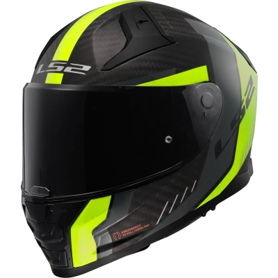 Afbeelding van LS2 Helm Vector II Carbon Grid FF811 mat zwart / fluorgeel maat XL
