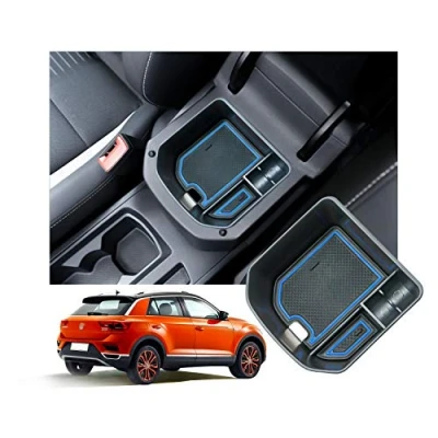 Afbeelding van YEE PIN T ROC middenconsole 2017 2021 2022 2023 handschoenenvak voor armleuning organizer opbergdoos met antislipmat autoaccessoires