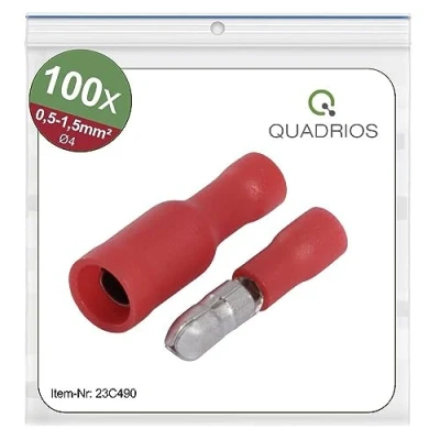 Afbeelding van Quadrios 23C490 Ronde connector 0.5 mm² 1.5 Rood 100 stuk(s)