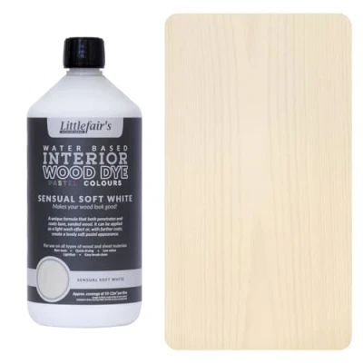 Afbeelding van Littlefair&#039;s Houtverf op waterbasis Pastelbereik (1ltr, Sensueel Zacht Wit)