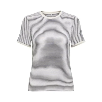 Afbeelding van Onltine S/S O Neck Top JRS, cloud dancer, L