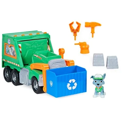 Afbeelding van Paw Patrol, Rocky&#039;s Reuse It Deluxe Truck met verzamelspeelgoed figuur en 3 gereedschappen, voor kinderen vanaf jaar