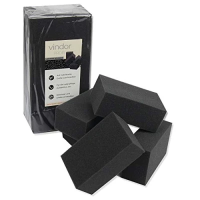 Afbeelding van Vindor 5x universele spons zachte polijstspons schoonmaakspons, perfect voor autopolish, zwart